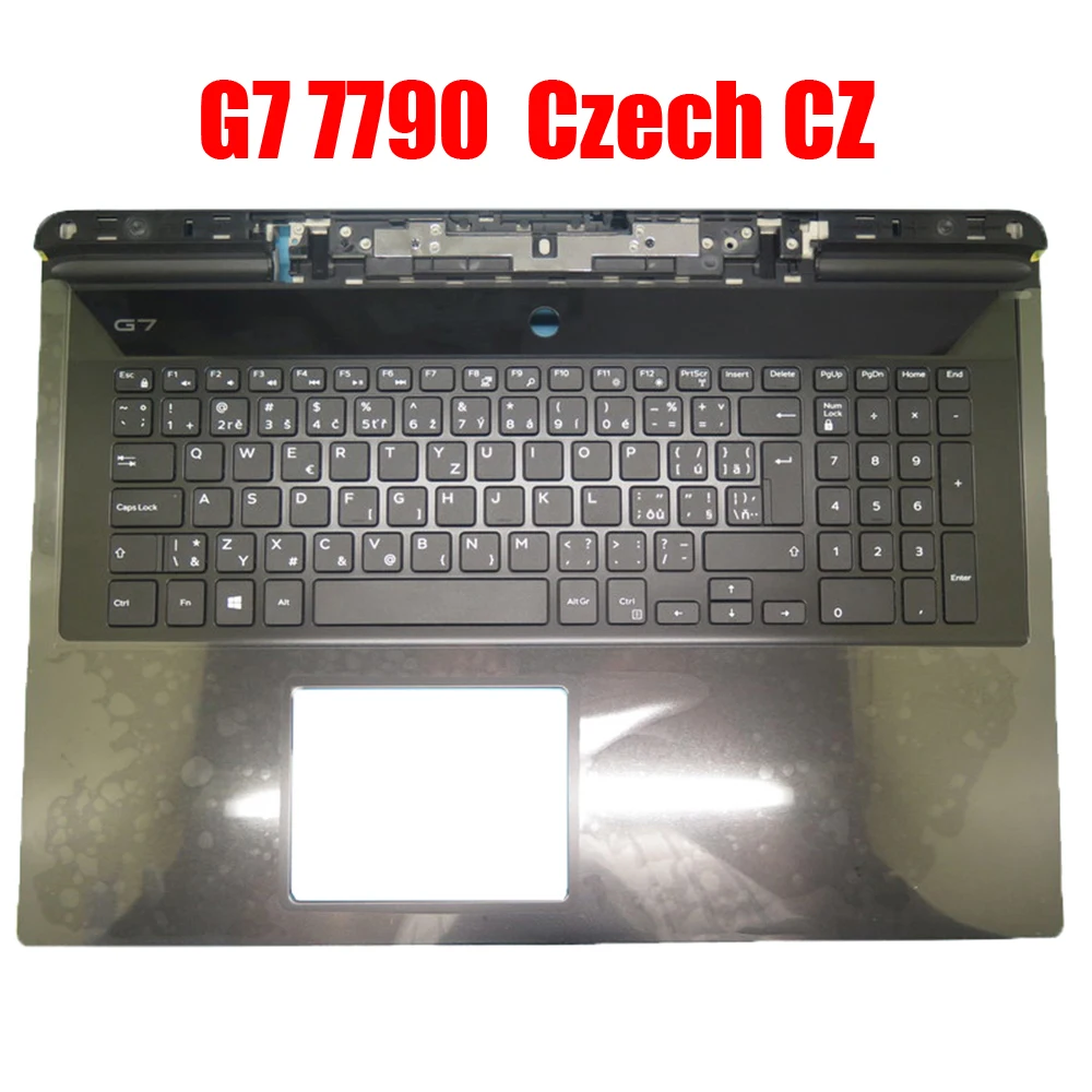 

Czech Laptop Palmrest For DELL G7 17 7790 06WFHN 6WFHN 00YW0N 0YW0N 05PH6C 05NVT0 0PV9N2 Black Upper Case New