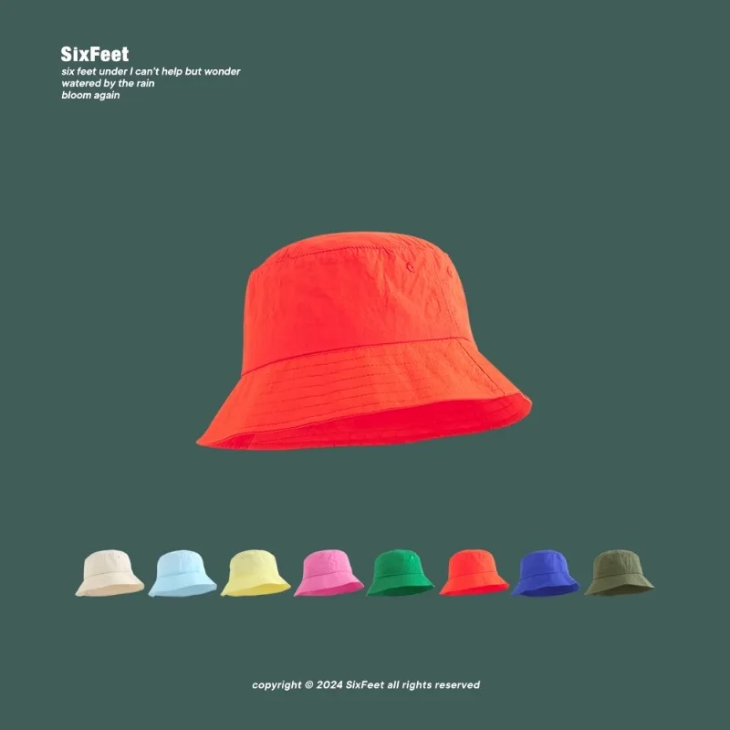 Japanese Simple Solid Color Quick-drying Bucket Hats for Men and Women Summer Outdoor Fishing Sunscreen Versatile Thin Basin Cap