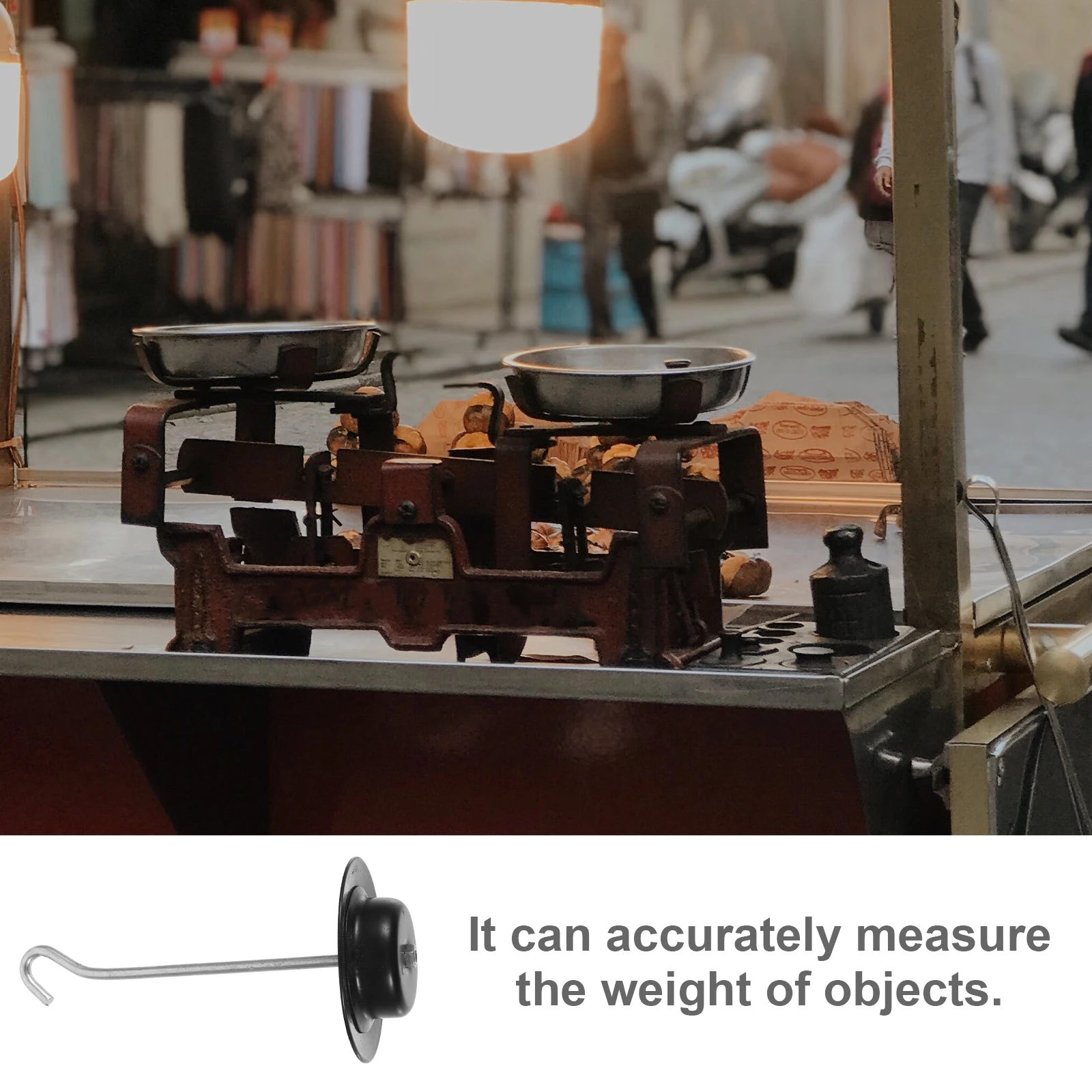 

Portable Mechanical Scale Weights Hook 50kg Iron Compact Design Home Business Traditional Hanging Accessories Metal