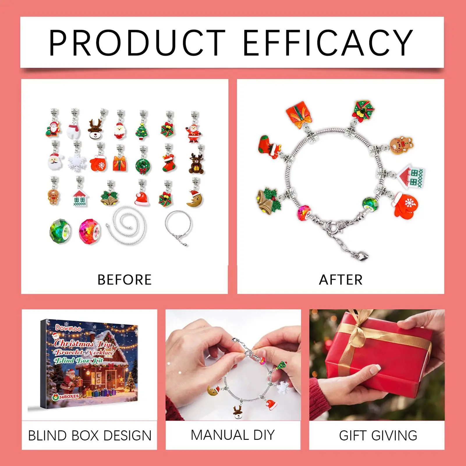 

Countdown Calendar 24 Days Necklace Making Kit Countdown To Christmas For Girls Teens Daughters Wife Party Winter Celebration