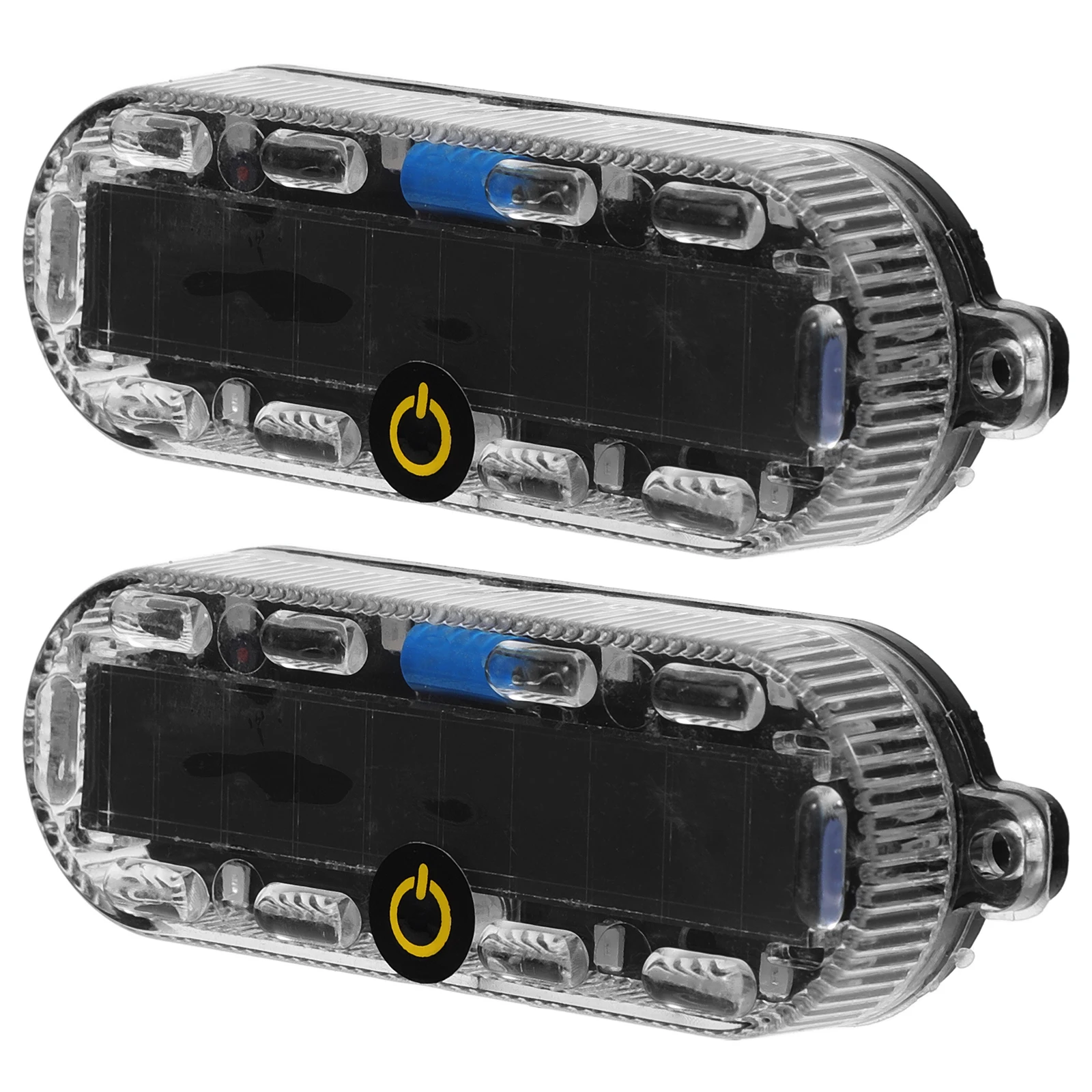 2pcs Motorcycle Led Lights Solar Powered Safety Warning Light For Motorbike Durable Rear Tail Lamp Bright Illumination Night - Image 5