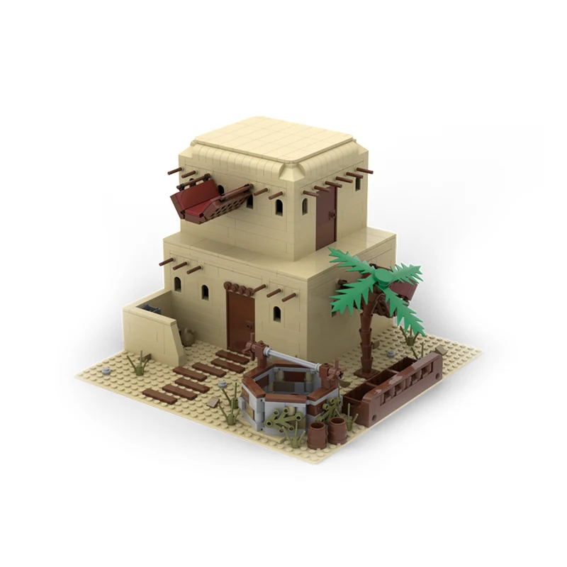 789 pièces MOC désert Architecture modulaire désert maison conception de résidence exotique bricolage modèle blocs de construction jouets d'anniversaire cadeau