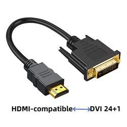 1080P HDMI-compatible to DVI-D Adapter Cord Bi-Directional DVI 24+1 Pin to HD Cable for Laptop PC Graphics Card Xbox Monitor