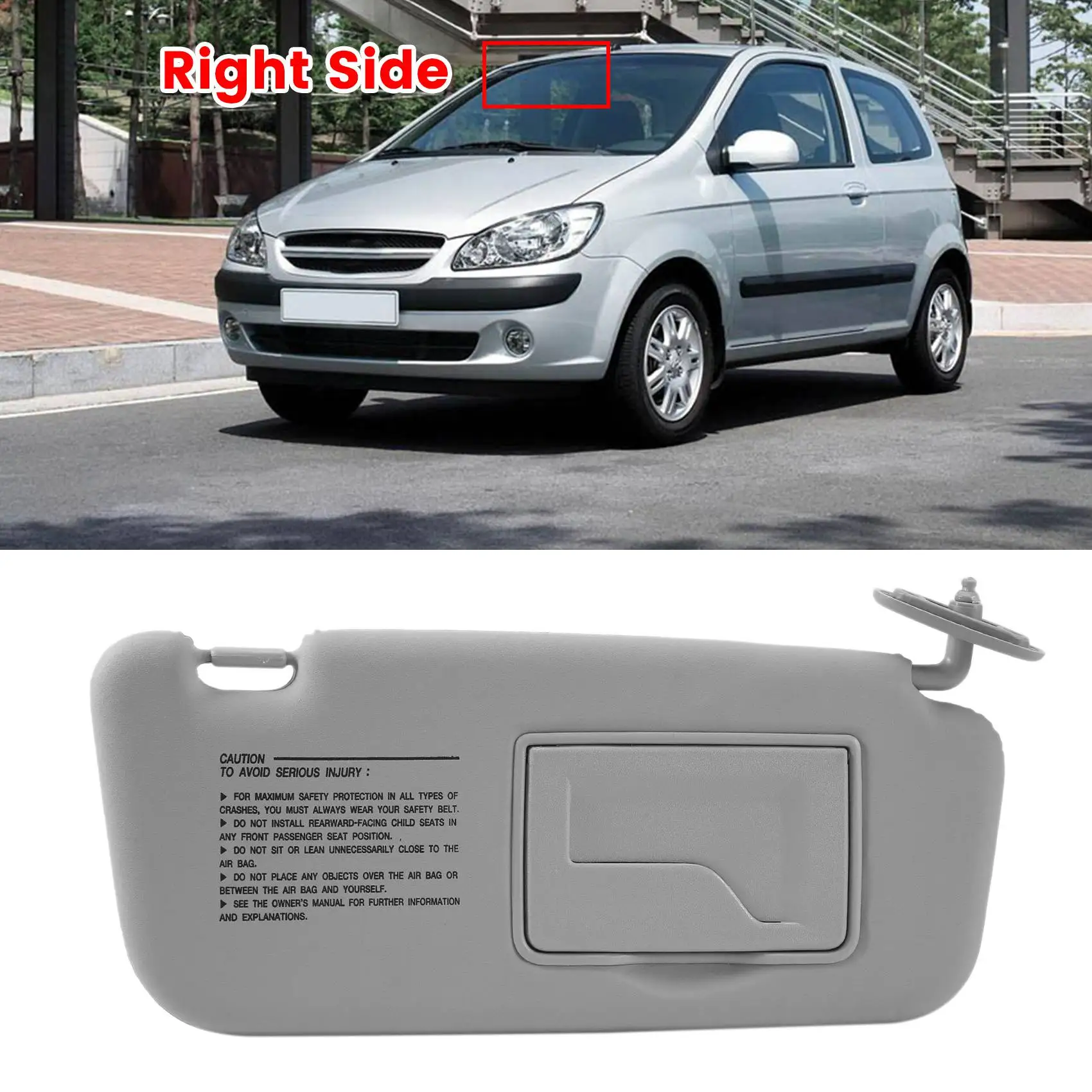 

Автомобильный солнцезащитный козырек для HYUNDAI GETZ CLICK 2002-2012, автомобильный правый передний солнцезащитный козырек, солнцезащитный козырек с зеркалом 85220-1C200QS