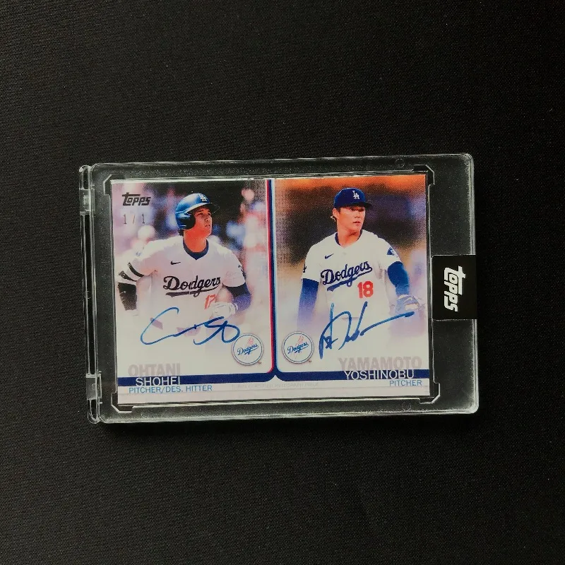 DIY Fans Made 2024 TP MLB Shohei Ohtani Yoshinobu Yamamoto Dodgers Dual Signature Relic Card Championship Moment Art Collectible