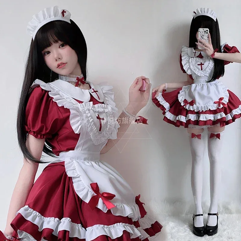 

Maid Cosplay Lolita Uniform Cross Gothic Laurie Halloween Adult Clothing Anime Costume Soft Girl Dress Disfraz Anime Vestidos