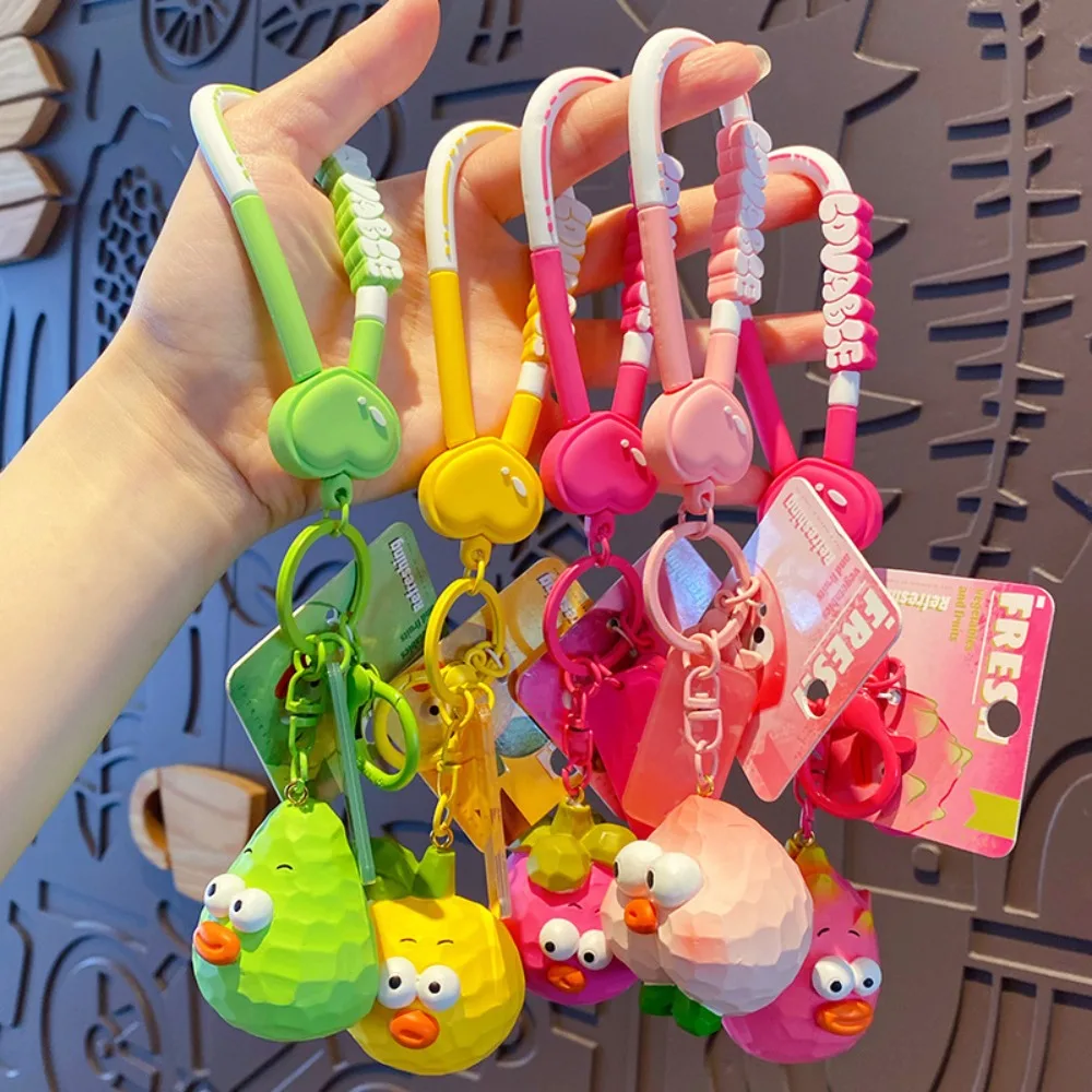 Pitaya Fruits Series Keychains Avocado Durian Style Fruits Key Chain Resin Funny Cartoon Simulation Avocado Keyring Girl Gift