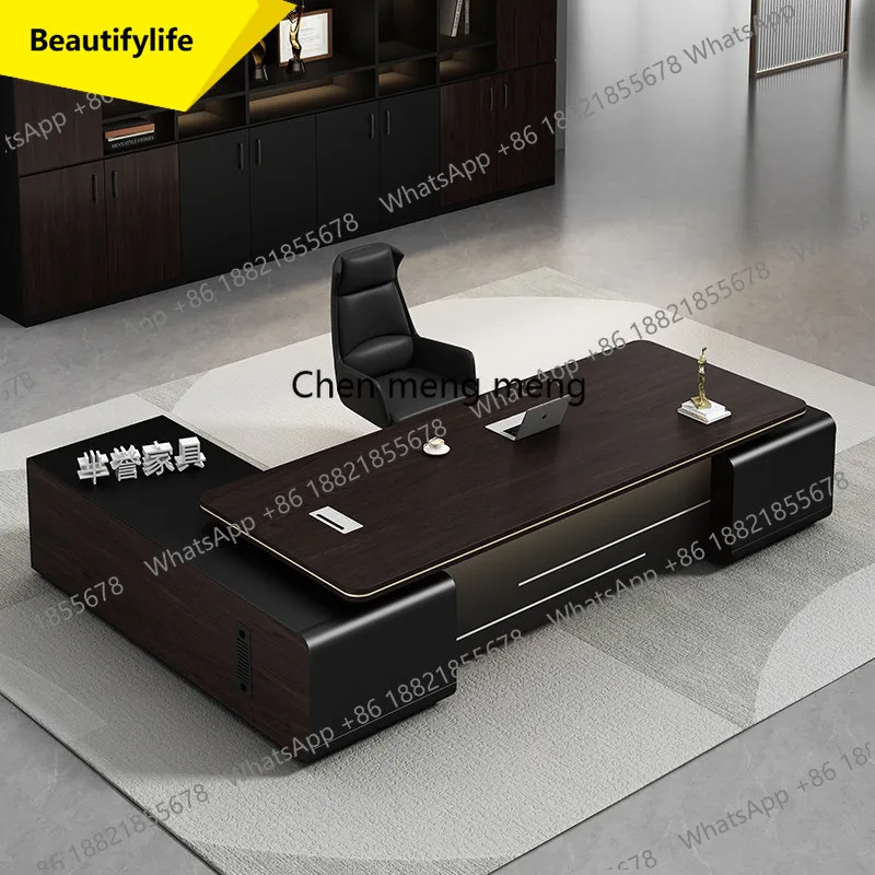 

A17 Standing Boss Office Desk Chair Combination Modern Manager Supervisor L Shaped Large Desk Computer Portable Scrivania Fu