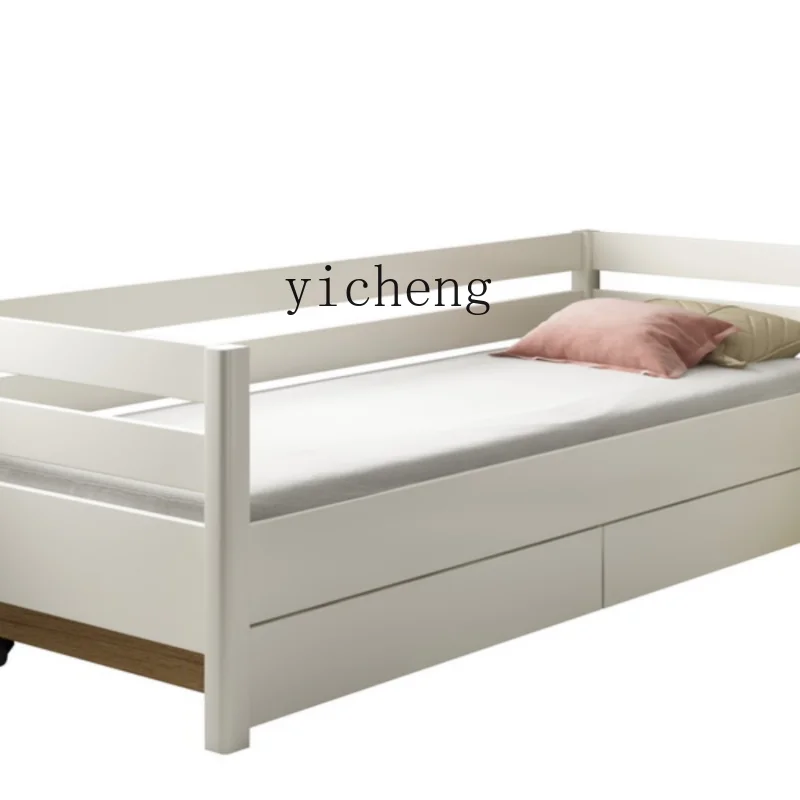 

ZF Solid Wood Children's Bed Drawer Bed Storage Modern Simple Single Bed Stitching