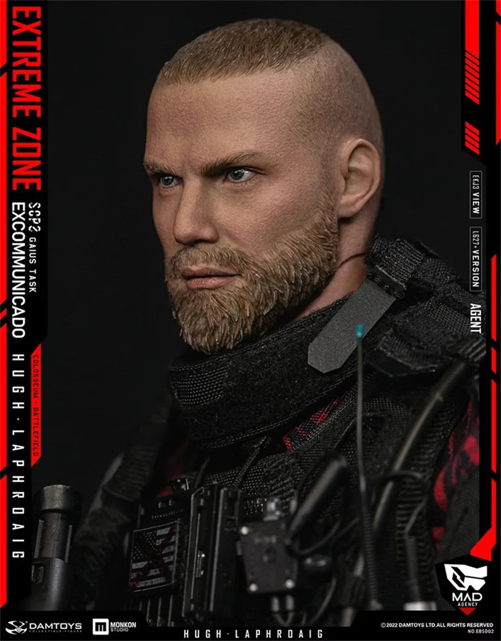 

DAMTOYS EBS002 Extreme Battlefield Man Soldier Guy Head Sculpture Carving Model Fit 12" COO DAM 3A CF Action Figure Collect 1/6