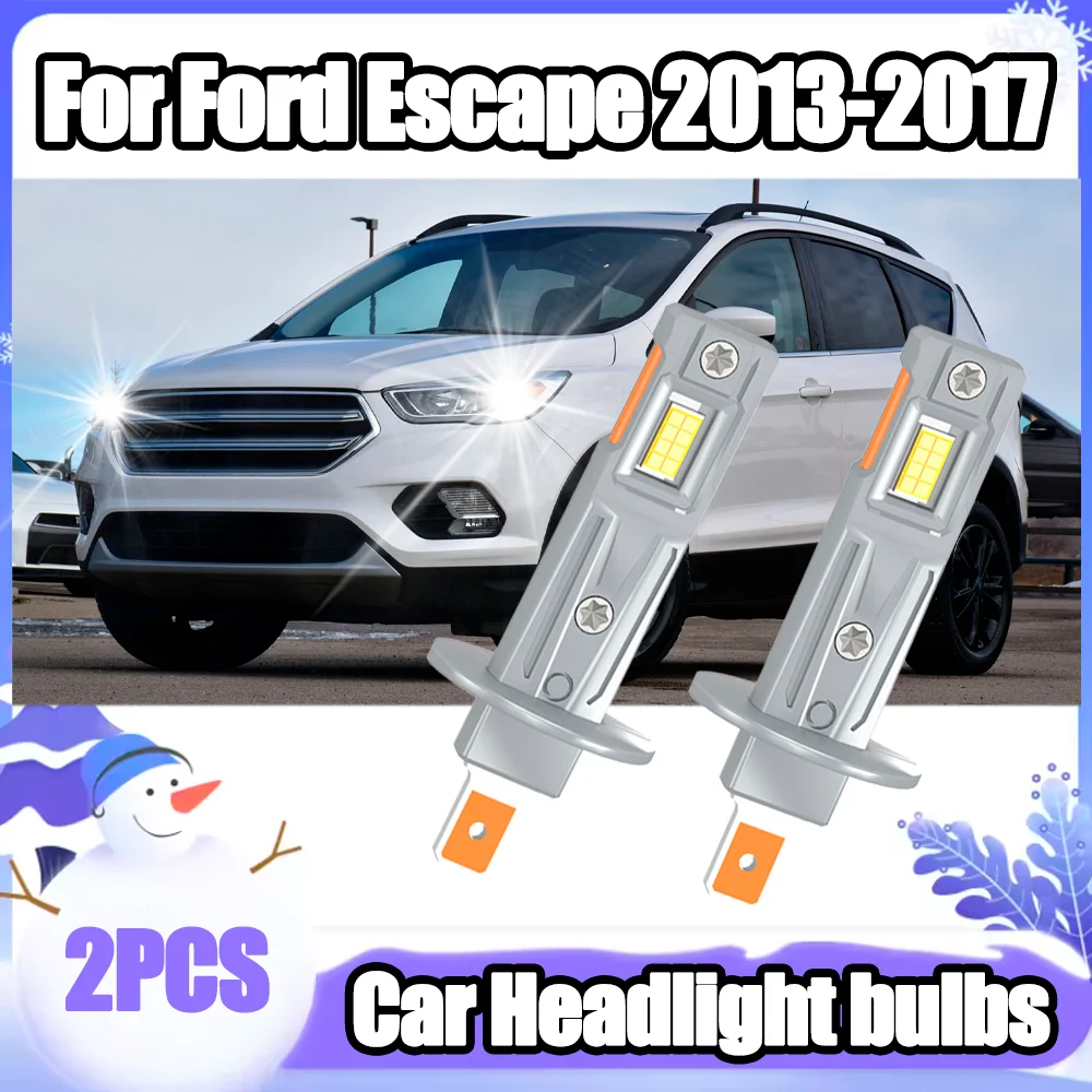 

2PCS 3570 CSP Chips 30000LM High Power LED Headlights Plug and Play 6000K Super White Car Bulbs 12V For Ford Escape 2013-2017