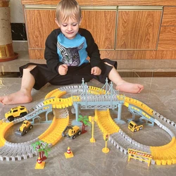 Electric track vehicle series toy track puzzle, car assembly, racing set, building blocks. Boys, girls. Birthday gifts, Children