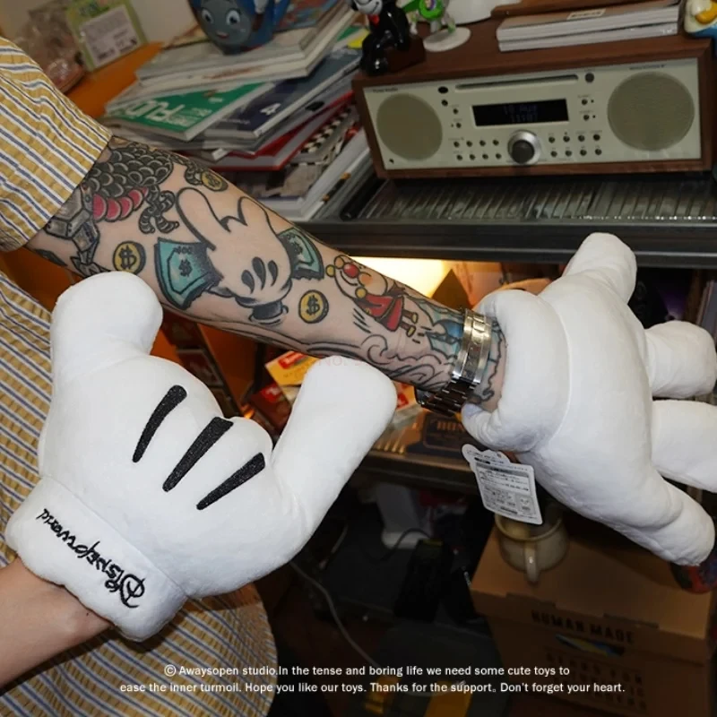 Disney-guantes de peluche de mickey mouse, manoplas divertidas de pata grande para Cosplay, guantes blancos para actuación, accesorios para muñecas, regalo de juguete