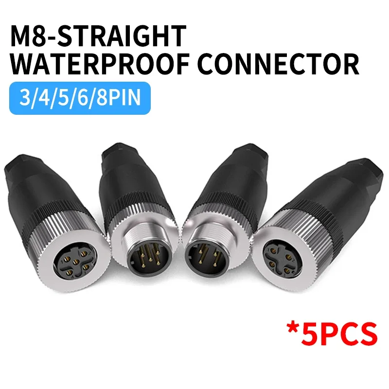 

M8 waterproof connector - 3P4P male female M8 waterproof aviation plug socket sensor cable connector