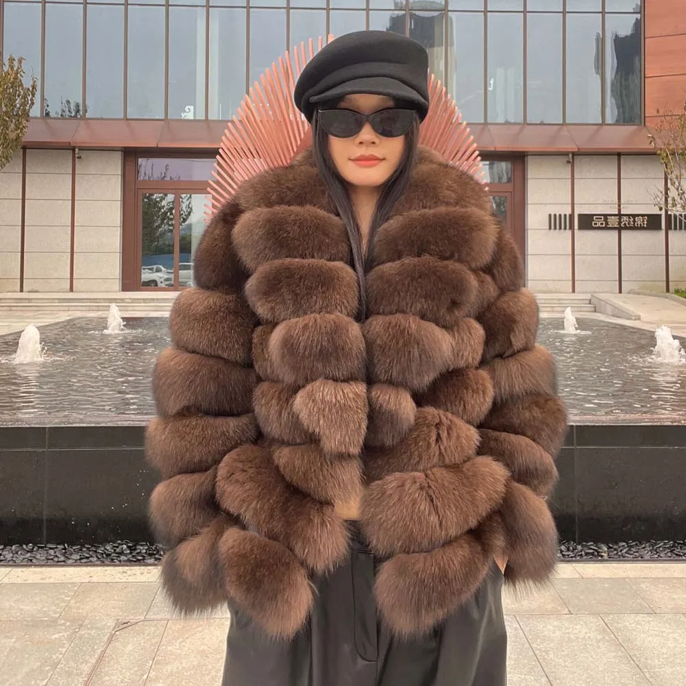

Winter High-End Young Women's Fox Fur Coat Genuine Fur Jacket 2025 Style for Fashionable Ladies
