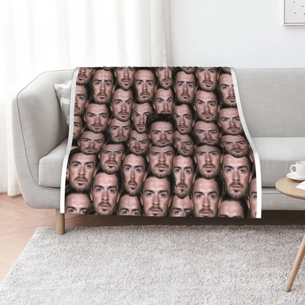 Jack Grealish Head Design Throw Blanket Travel Sofas christmas decoration Softest Hairys Beach Blankets