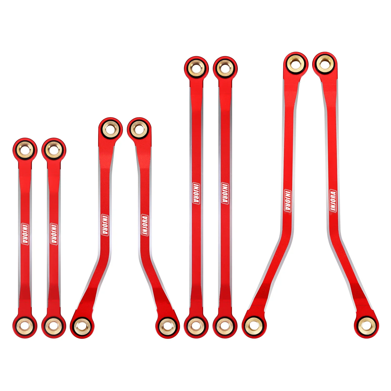 INJORA CNC Aluminium Hoge Klaring Links Set voor 1/18 RC Crawler TRX4M Defender Bronco Upgrade Onderdelen (4M-37)