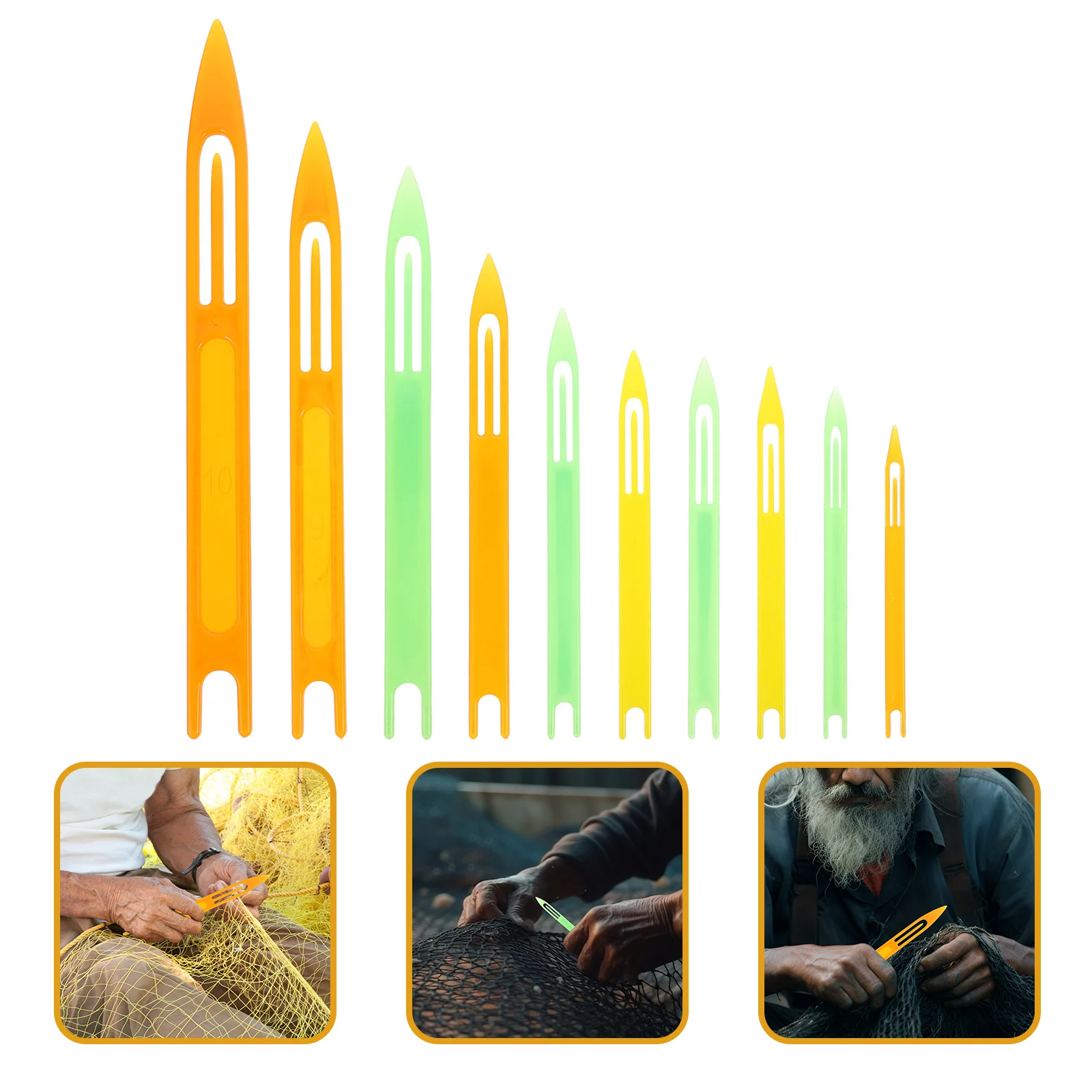 10 قطعة المكوكات المعاوضة الصيد صافي إصلاح البلاستيك مقاومة الحياكة صافي إصلاح مجموعة أدوات المعاوضة إبرة المكوكات