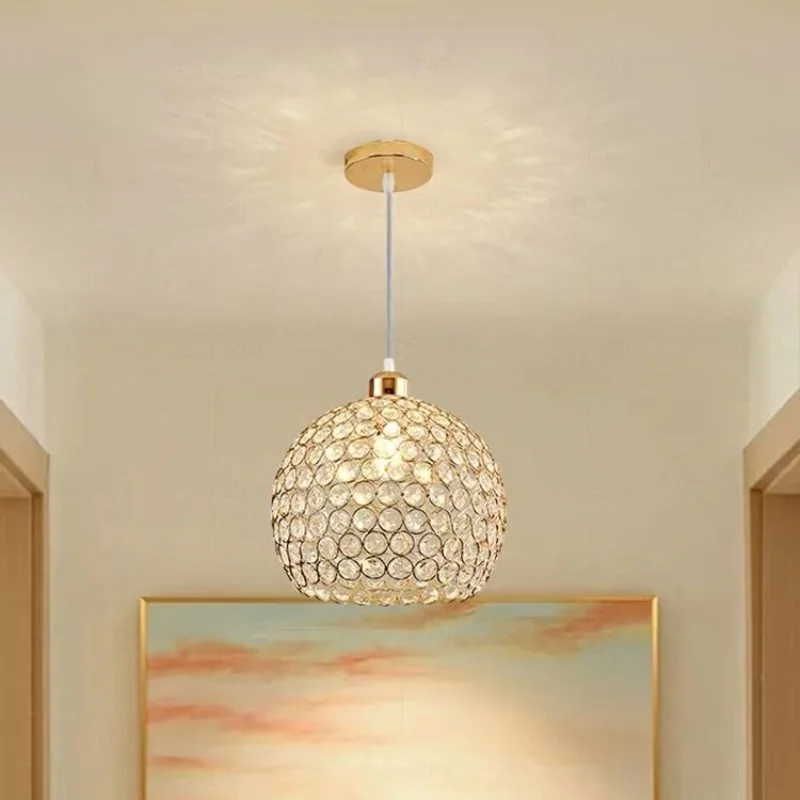 

Dreamy Starry Crystal Pendant Light European Style Hallway Aisle Entrance Balcony Bar Cloakroom LED Lamp Home Decor Lighting