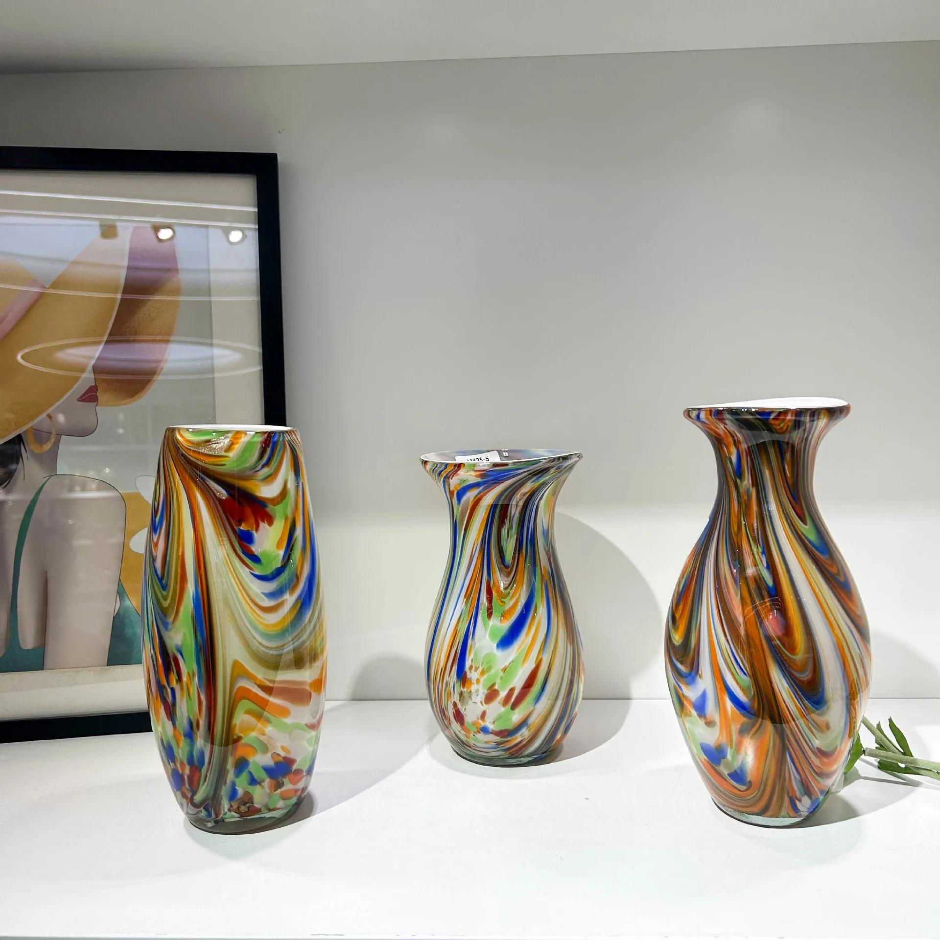 European and American color scheme hand-blown glazed vase entrance dining table model room art flower arrangement ornament