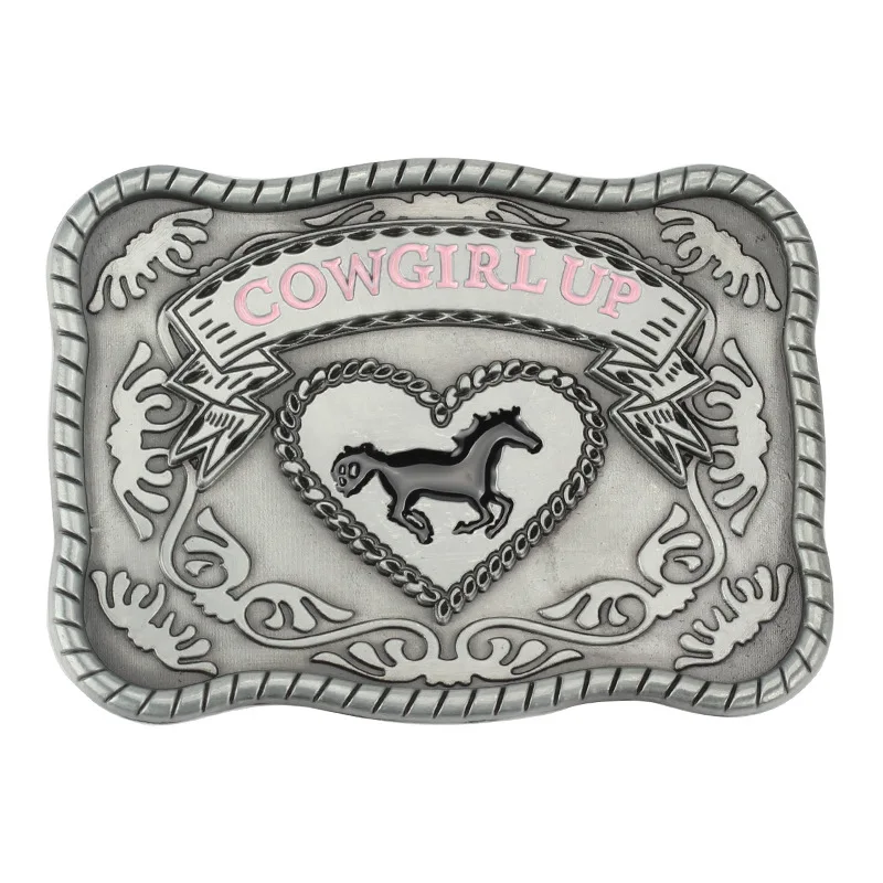 Westerse Stijl Cowgirl Legering Gesp 3.8Cm Lederen Riem Gespen Voor Vrouwen