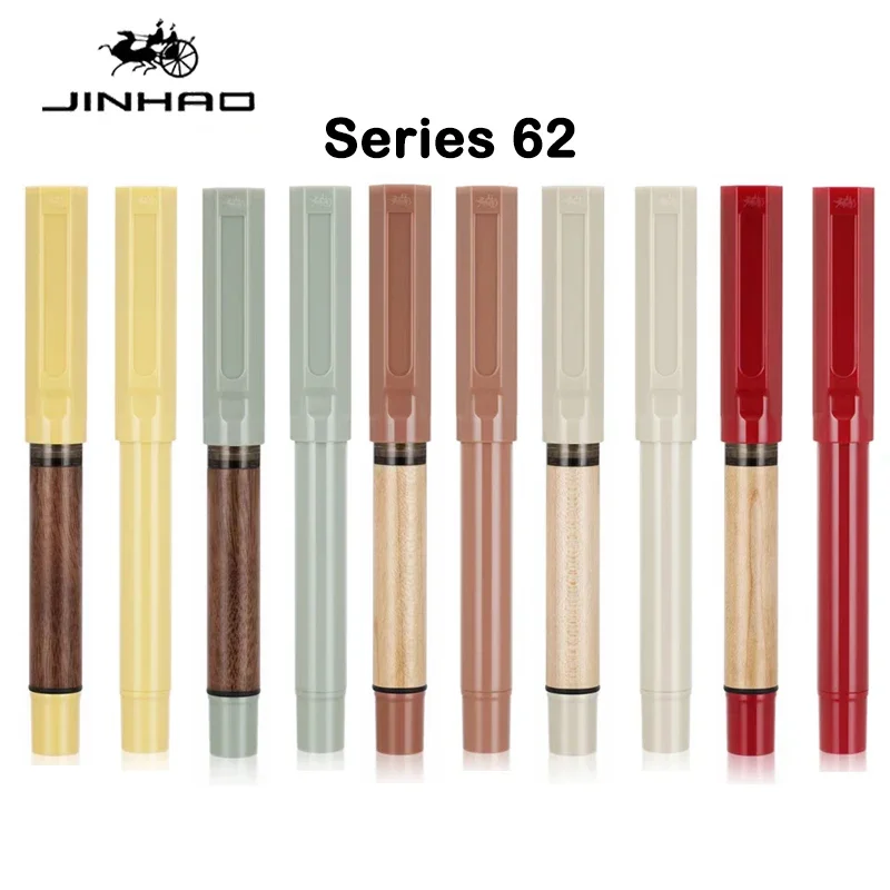 

JINHAO 62 Wood Fountain Pen High Quality Colors Student F EF Nib Ink Pen Stationery School Office Supplies Calligraphy Pen