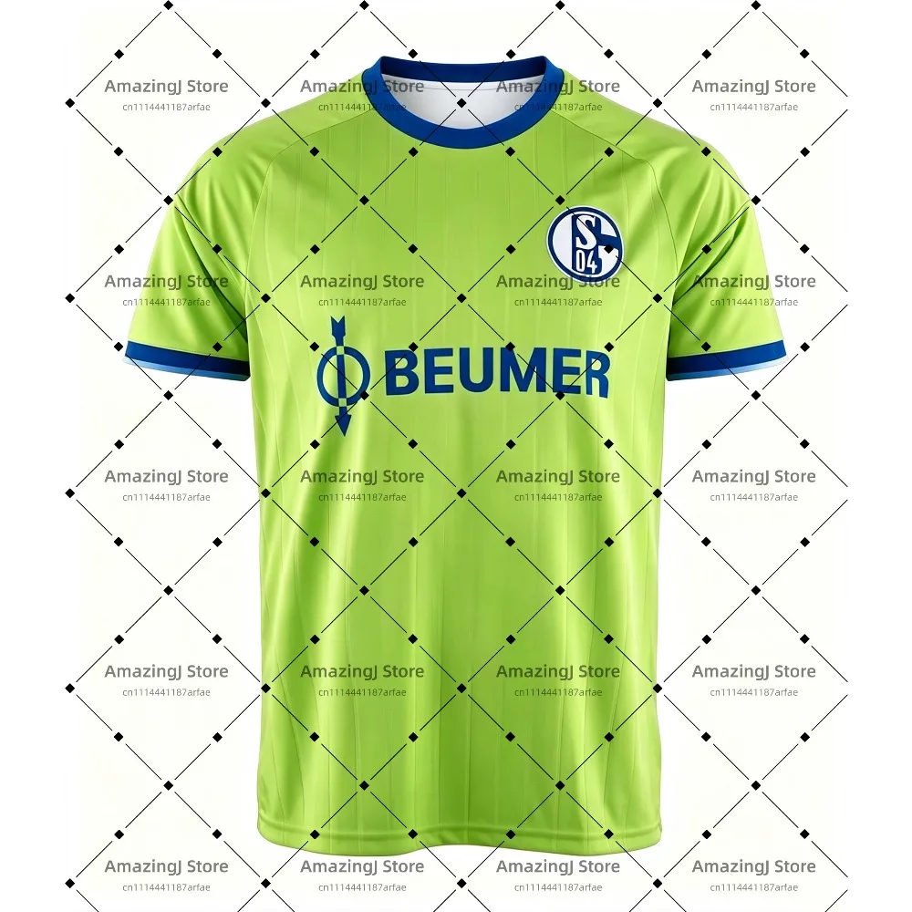 2026-27 Schalke 04 Heim- und Auswärtstrikot mit 3D-Digitaldruck, bequemes und atmungsaktives Sport-Freizeit-Oberteil
