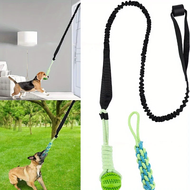 Dog Tug-of-war Rope, Teething and Cleaning Biting Rope Toy, Outdoor and Indoor Door Hanging Rope Ball, Pet Toy.