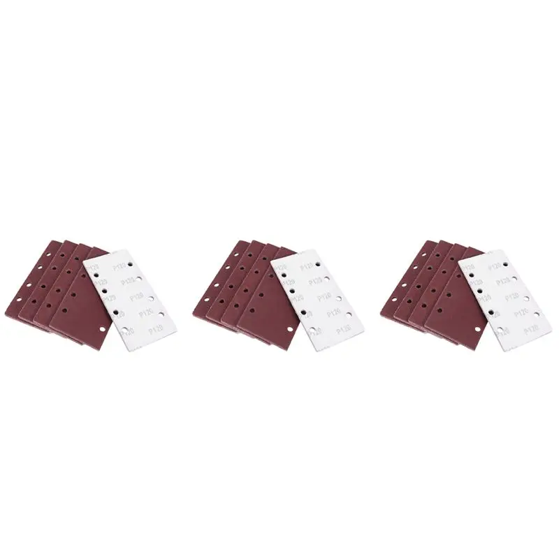 BAAJ-75 Pcs Sanding Pads,Sanding Paper Hook And Loop Sand Sheet Punched 8 Holes Grits 40/60/80/120 Fit Sheet Orbital Sander