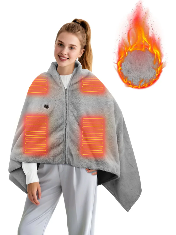 

Шаль с подогревом с питанием от USB и 3 регулируемыми уровнями нагрева - бархатное нагревательное одеяло, которое можно стирать в машине, для домашнего офиса, кемпинга