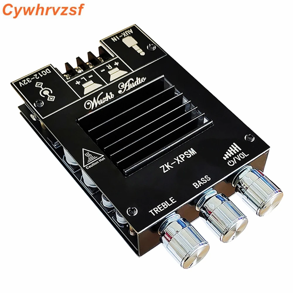 YS-XPSM 150W*2 TDA7498E Stereo Treble Bass Adjustment Bluetooth5.0 Audio Power Amplifier Board Module Dual Channel Heat Sink APP