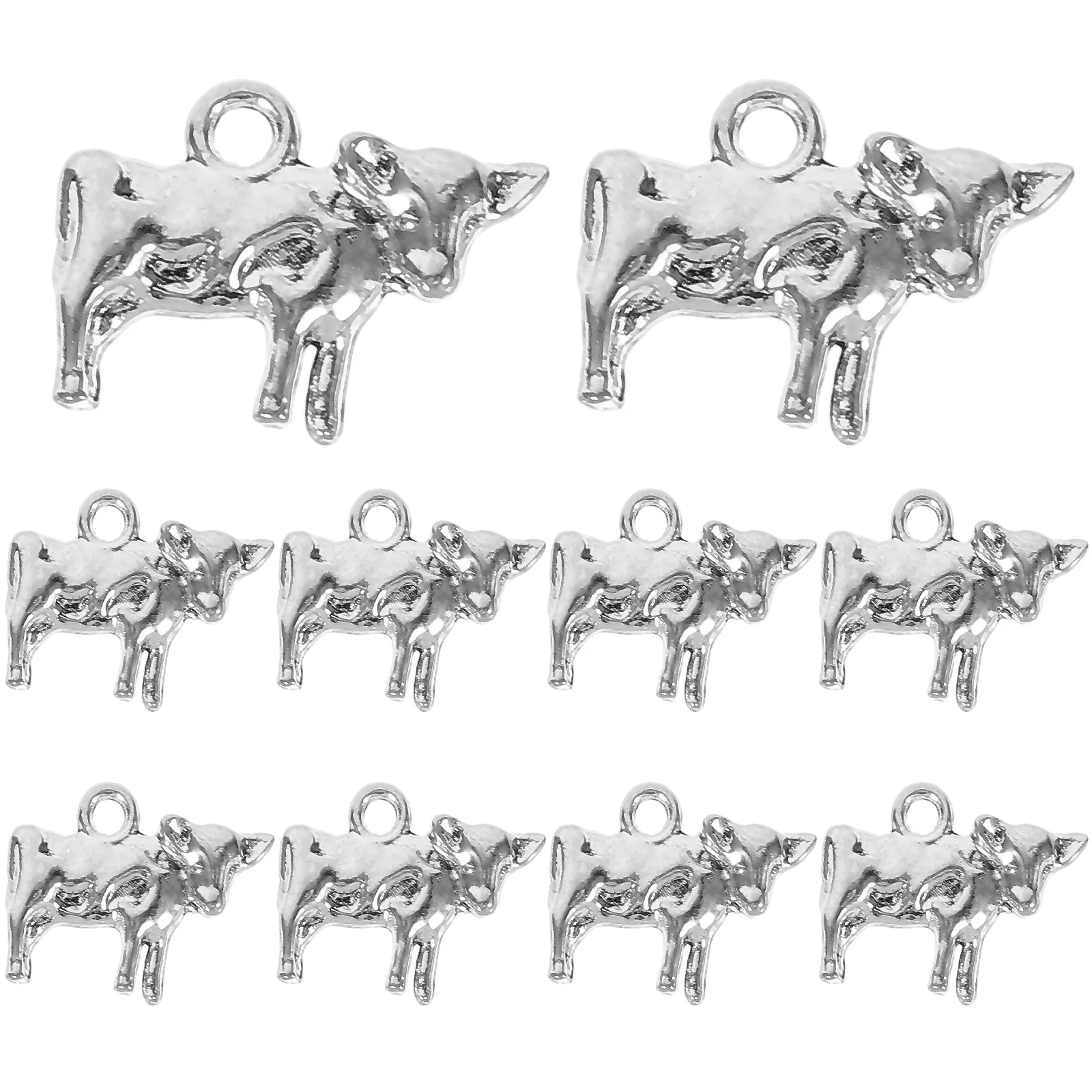 

10 Pcs Retro Cow Pendant Vintage Jewelry Charms Girl Accessories Women Alloy Diy Necklace for Earring Western Cowboy
