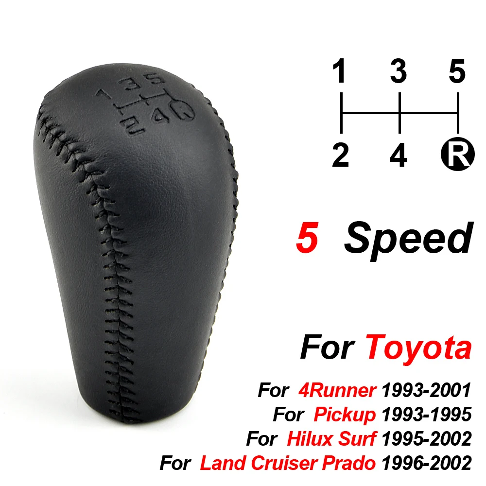 5/6 Speed Manual Leather Gear Shift Knob Head For Toyota Prado LC120 Land Cruiser 4Runner Hilux Surf Car Styling Accessories