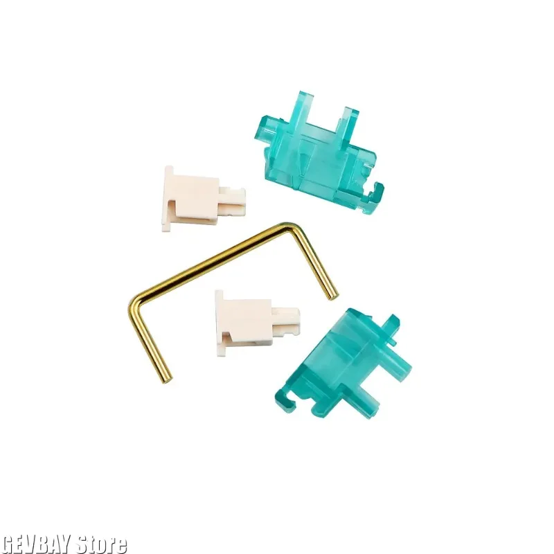 Transparent Screw-in Stabilizers with Blue Stabilizer Wire, 6.25U Keycap Stabs for Mechanical Custom Keyboard Mod