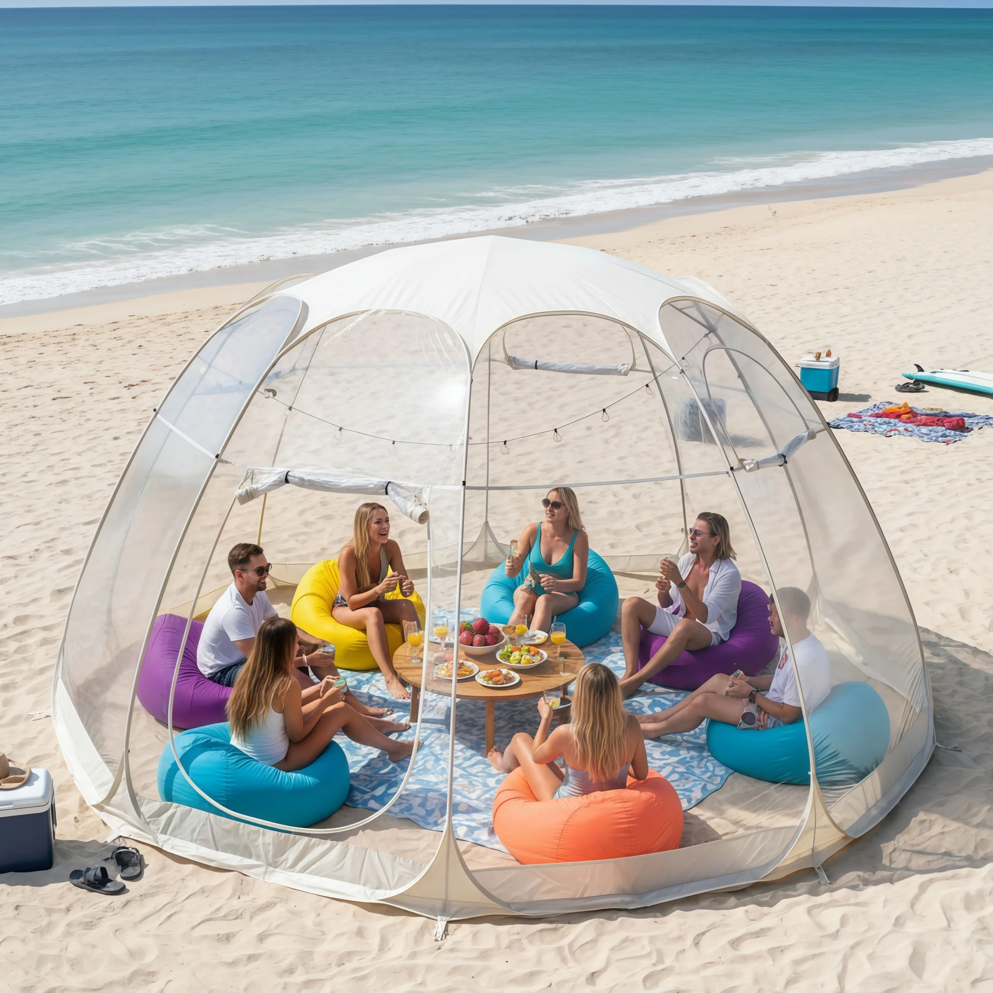 Tienda de campaña grande con burbujas emergente, iglú instantáneo, resistente a la intemperie, pantalla exterior, casa, cápsula de gran tamaño para patios de acampada, protección contra el frío