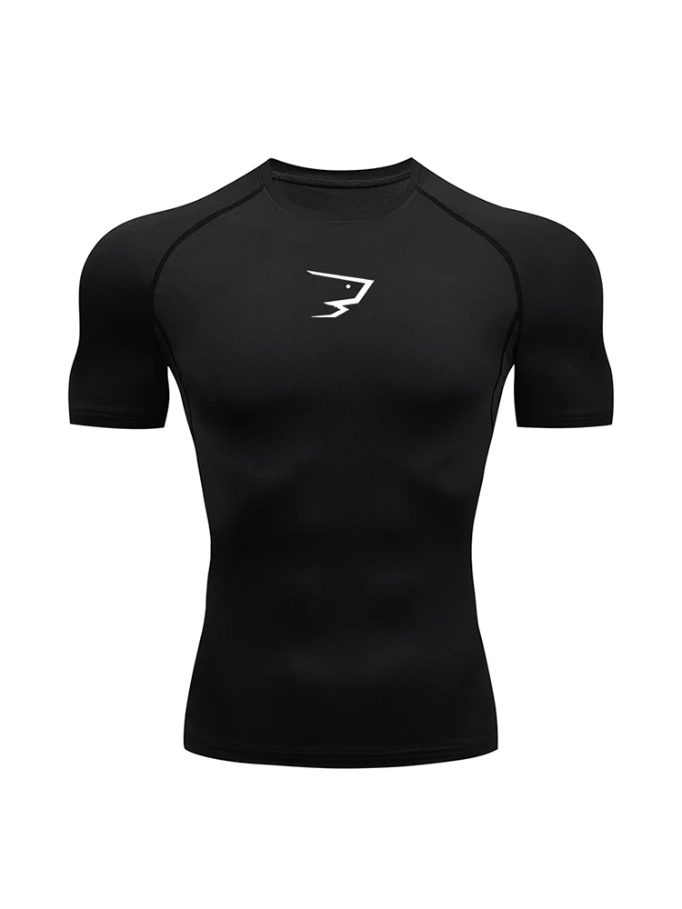 Mannen Running Compressie T-shirt Korte Mouw Sport Tees Gym Fitness Sportshirts Mannelijke Jogging Trainingspak Homme Atletisch Shirt Tops - afbeelding 2