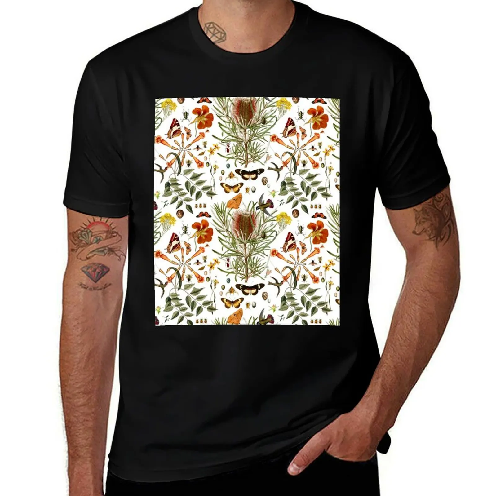 Banksia,Butterflies and bees T-Shirt basketball graphic tees custom shirt blacks clothes for men