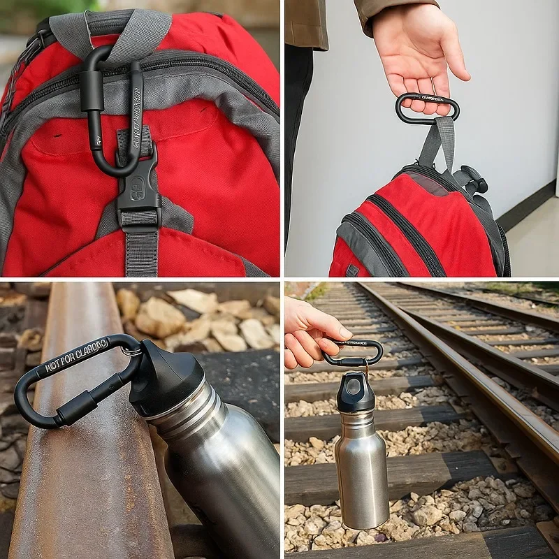 4-12 قطعة مشبك حلقة تسلق الثقيلة للمفاتيح التخييم التنزه بقاء والعتاد في الهواء الطلق التكتيكية سبائك الألومنيوم حلقة تسلق السنانير #5