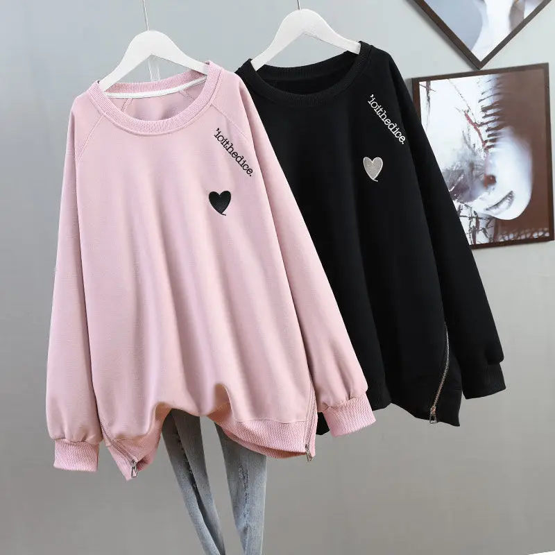 Plus Size 6XL 150KG Autumn Women T Shirts Long Sleeve O Neck Heart Print Female Tops Big Tshirts Casual Tees