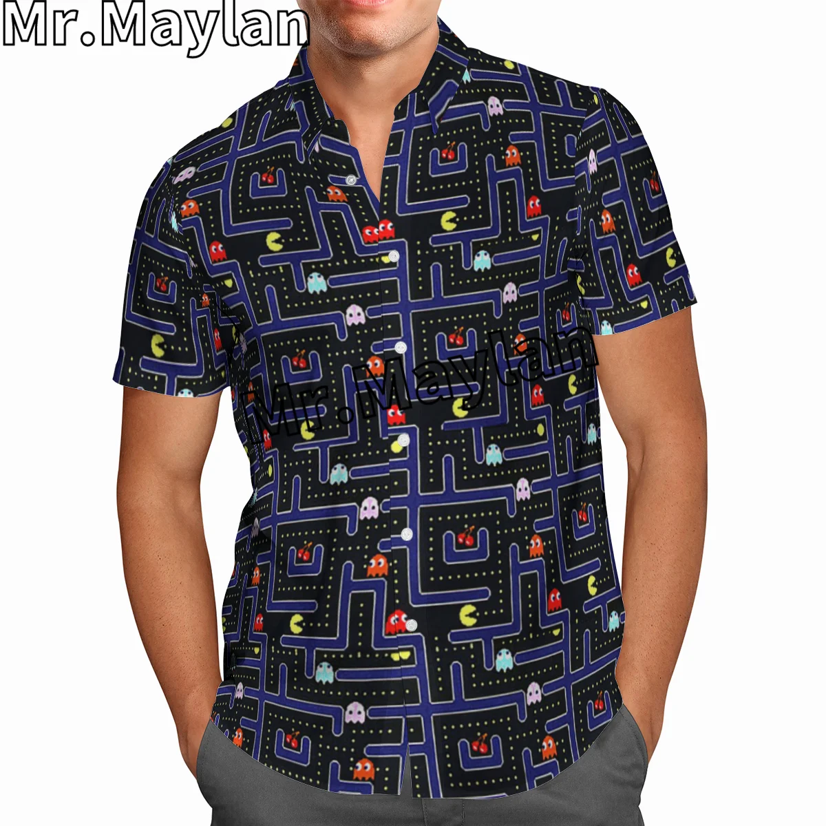 2024 New 3D Print Hot Game Anime Hawaiian Shirts Men Summer Short-sleeved Beach Shirt Men Shirts Oversized Camisa Masculina 5XL