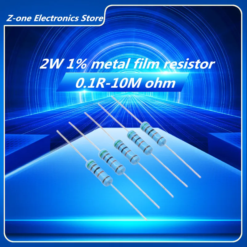 

20PCS 2W metal film resistor 1% five-color ring power resistor 0.1R~10M 1R 4.7R 10R 47R 10R0 330R 470R 1K 2.2K 10K 4.7K 100K Ohm