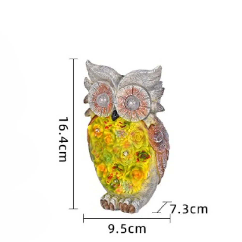 Animal Design Resin Solar Garden Light Hedgehog Owl Snail for Yard Lawn Patio Pathway Decoration Warm Illumination