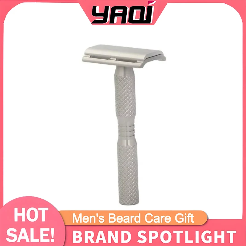 YAQI Ghost Cross Grain Pattern Титановая легкая безопасная бритва с зазором лезвия 0,70 мм обеспечивает комфортный опыт бритья