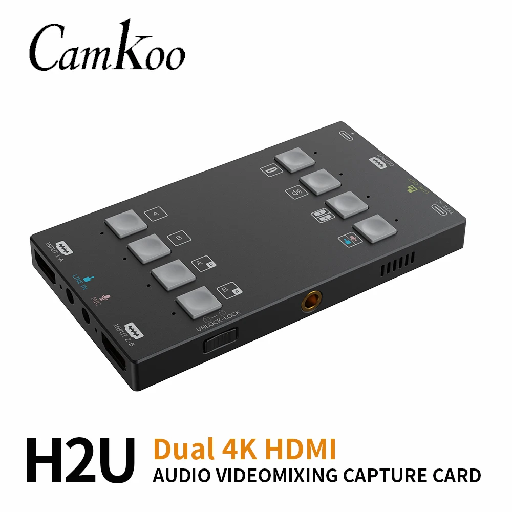 

Cao H2U HigH-definition Dual 2 * HDMI Audio Mixing 4K Capture Card Suitable For Live Streaming Video Recorders Game Consoles