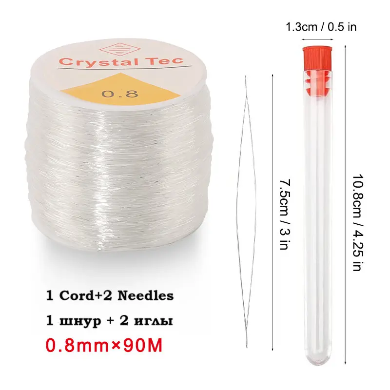 0,5–1,0 mm elastische Schnur, Perlenfaden, Stretch-Schnur, Faser-Bastellinie für Schmuckherstellung, DIY-Rocailles, Pony-Perlen, Armbänder