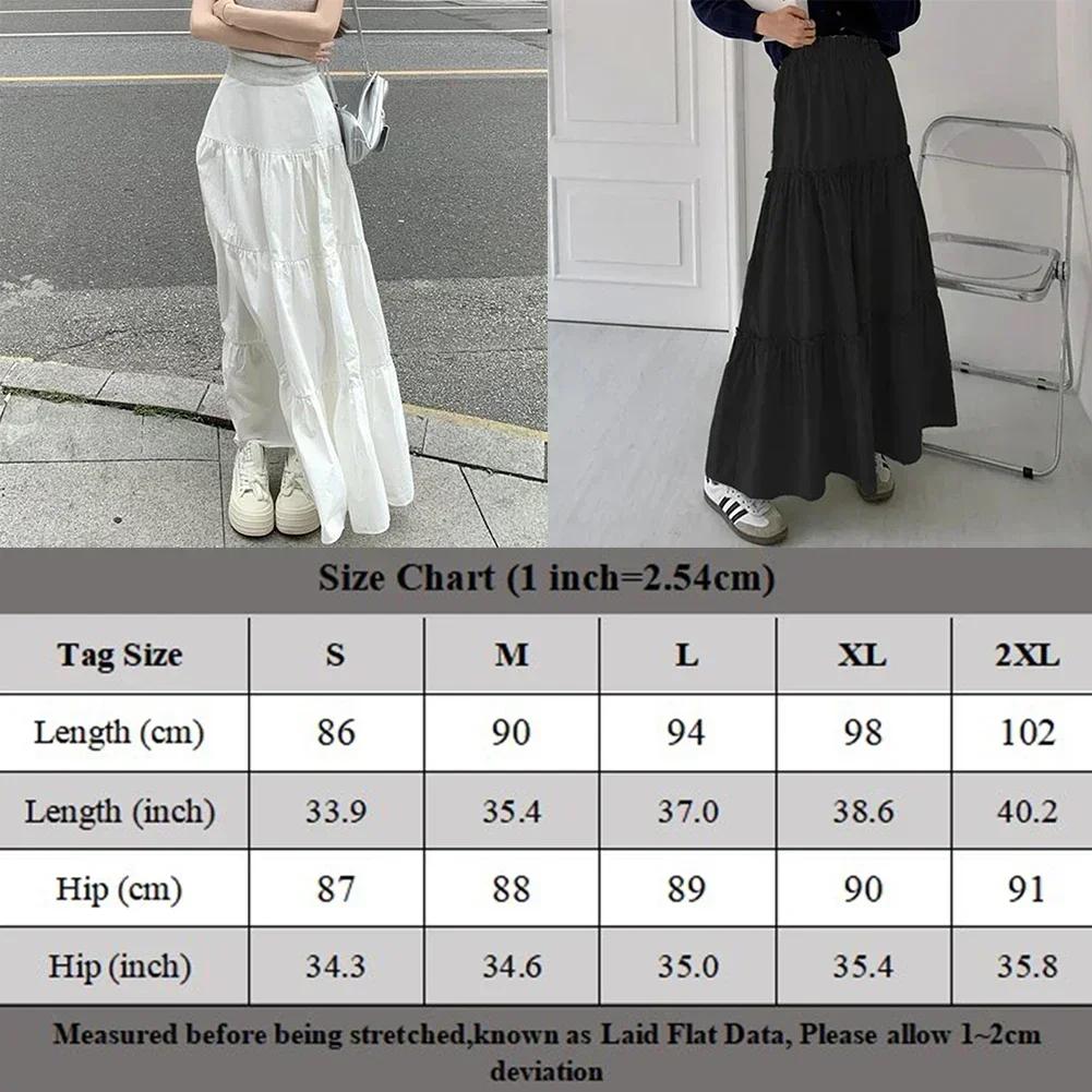 Rok panjang Boho A-Line kue berlipat Wanita Fashion Floral berjenjang Maxi Longuette