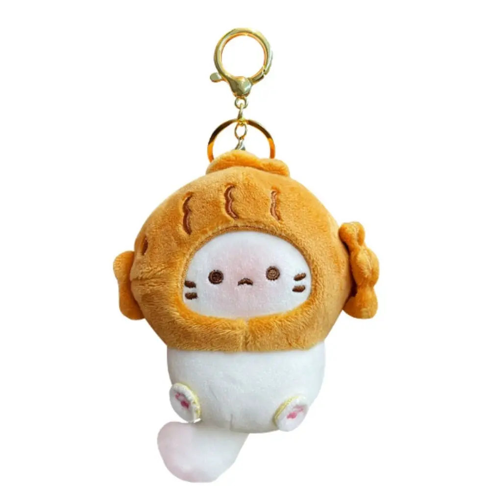 Small Food House Series Toast Cat Plush Pendant Toast Style Caramel Toast Caramel Toast Cat Plush Keyring Fried Shrimp Taiyaki