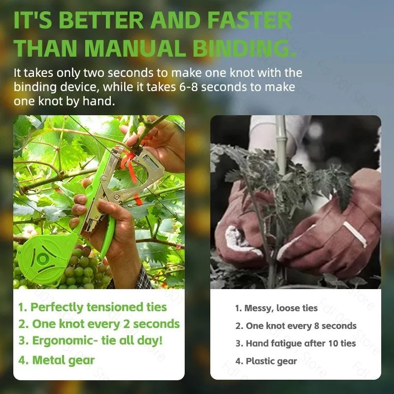 Garden Plant Tying Machine Handheld Vine Branch Tape Tool for Grape Cucumber Vegetable Stem Binding
