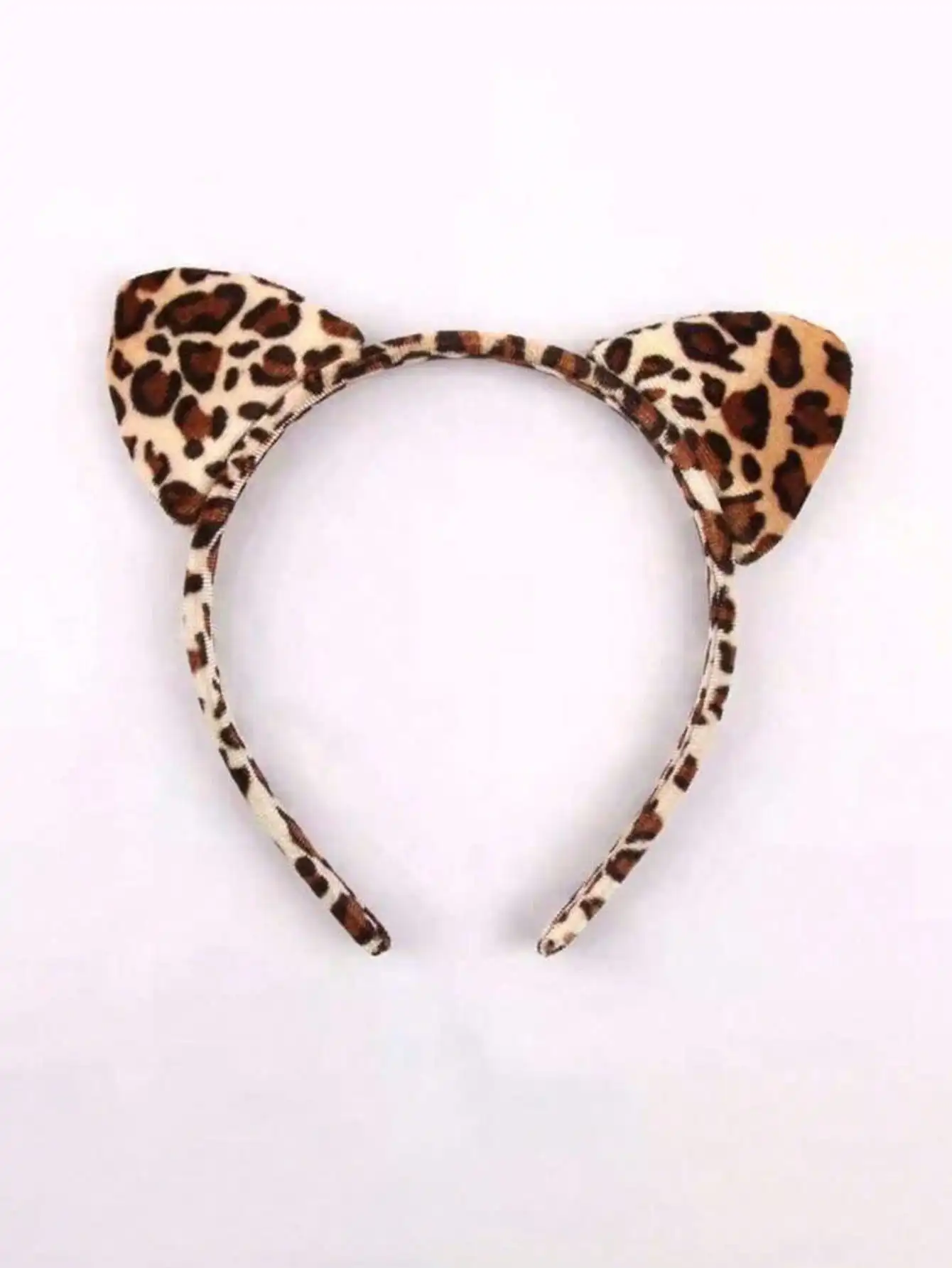 

1pc Korean-Inspired Leopard Cat Ear Headband – Women's Elegant High Crown, Versatile Holiday/Party Accessory