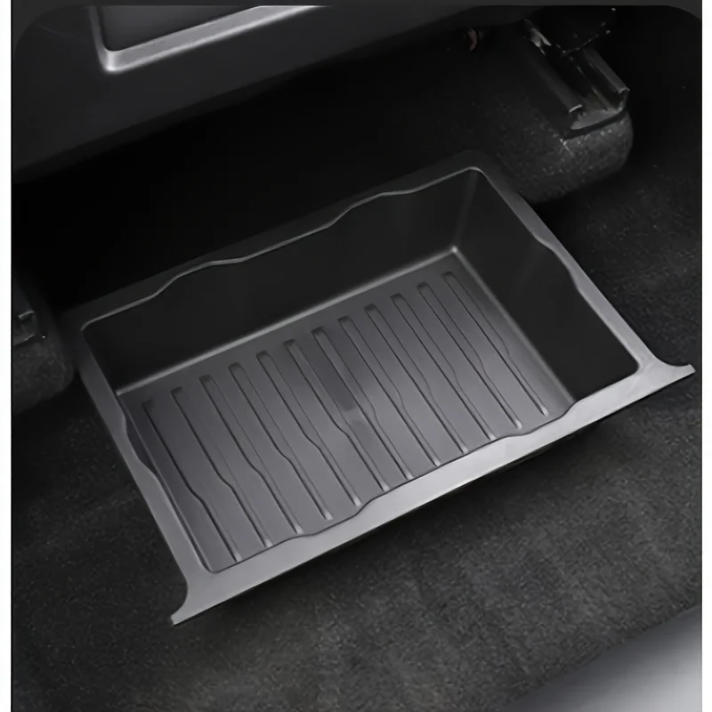 Durable ABS under seat storage organizer! Heavy duty car seat storage box with adjustable compartments and hidden trays